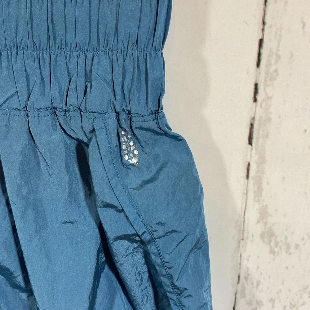 Free People FP Movement The Way Home Shorts M Teal Blue High Waist Running Gym‎